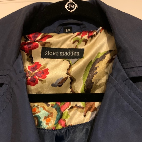 Navy Steve Madden Trench Coat - Picture 3 of 3